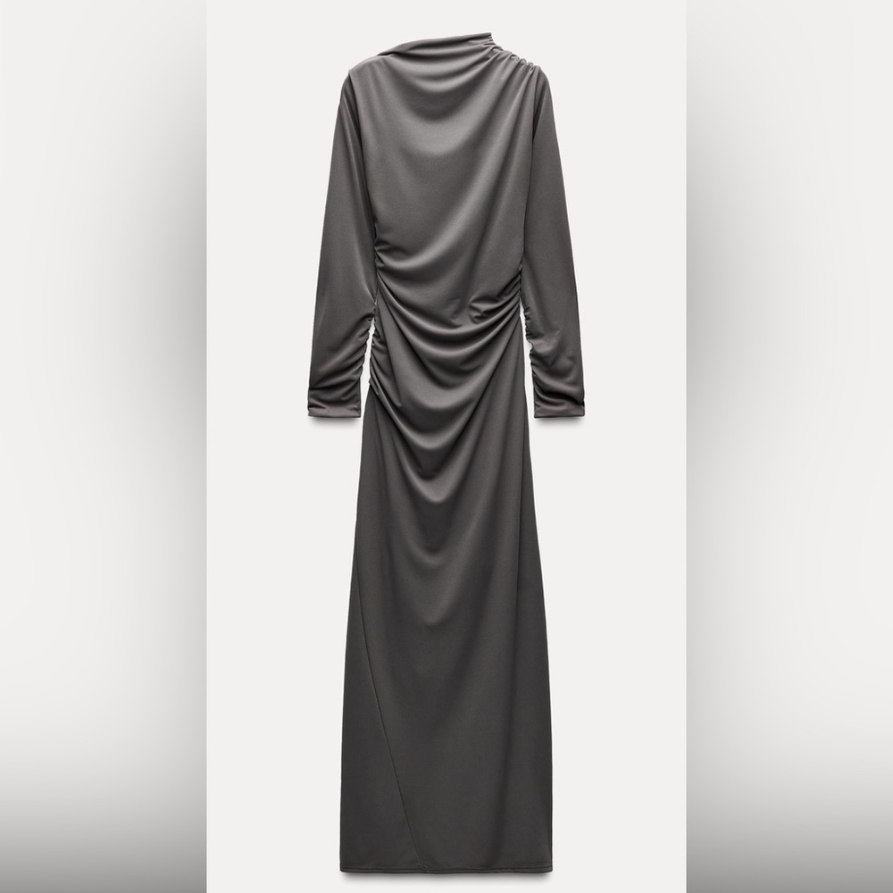 Brand new- Zara maxi draped dress (gray)